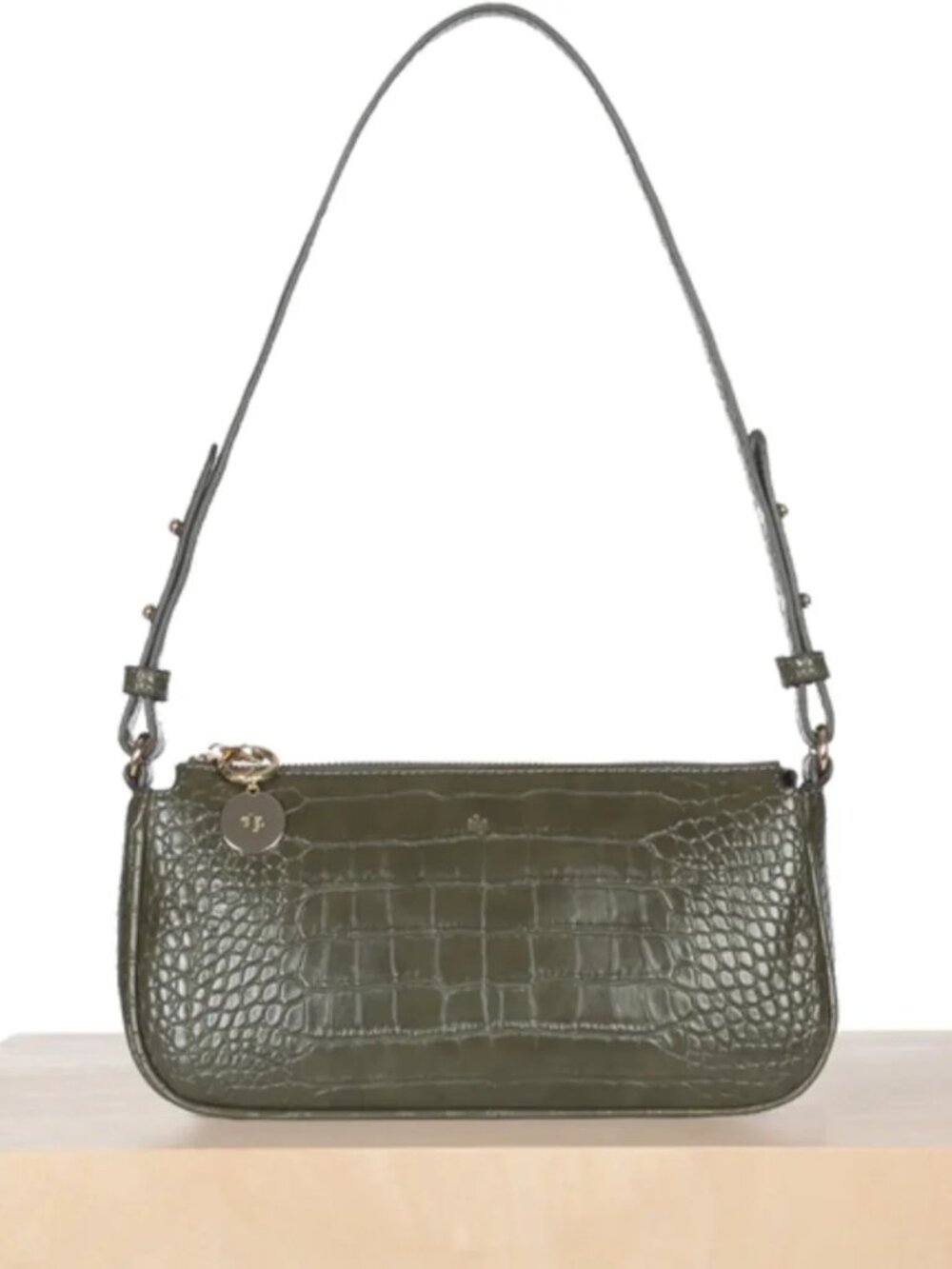 EUC! | Ela "Fayette" Mock-Croc Baguette Shoulder Bag | Moss Green | S/M